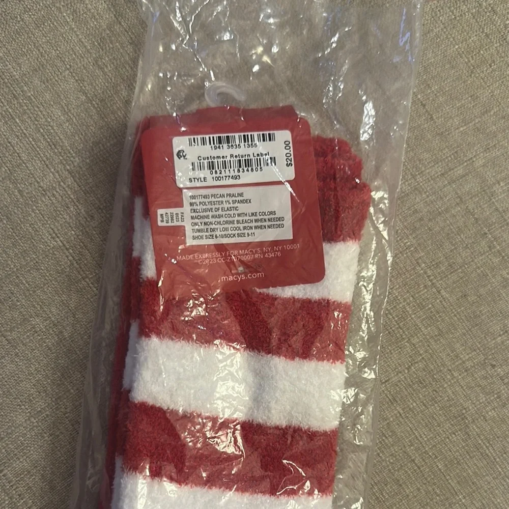 Charter Club Red and White Holiday Hosiery
